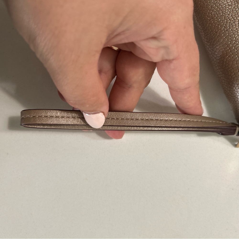 COACH Pebbled Leather Long Zip Around Wallet Rose Gold - Picture 8 of 9